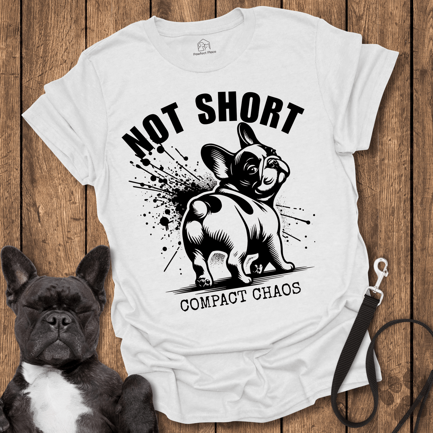 Frenchie T-Shirt, Not Short, Compact Chaos - Dog Shirt