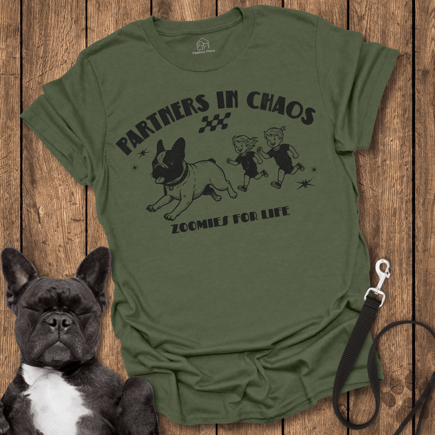 Frenchie T-Shirt, Partners In Chaos, Zoomies For Life - Dog Shirt