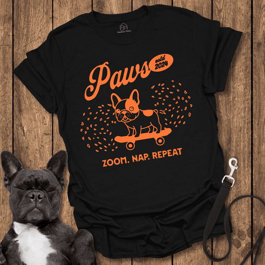 Paws, Zoom, Nap, Repeat - Frenchie Tee - PawfectPlace