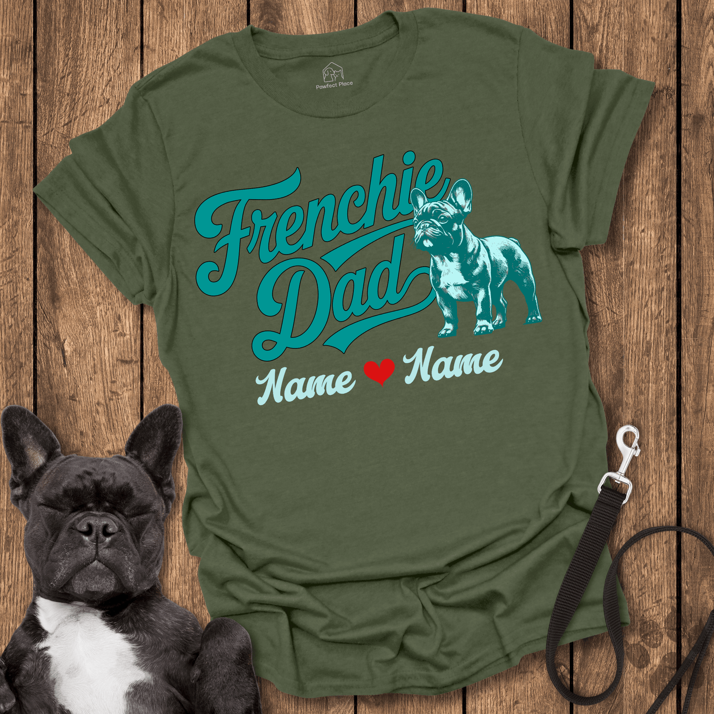 Frenchie T-Shirt, Personalize, Custom Frenchie Dad - Dog Shirt