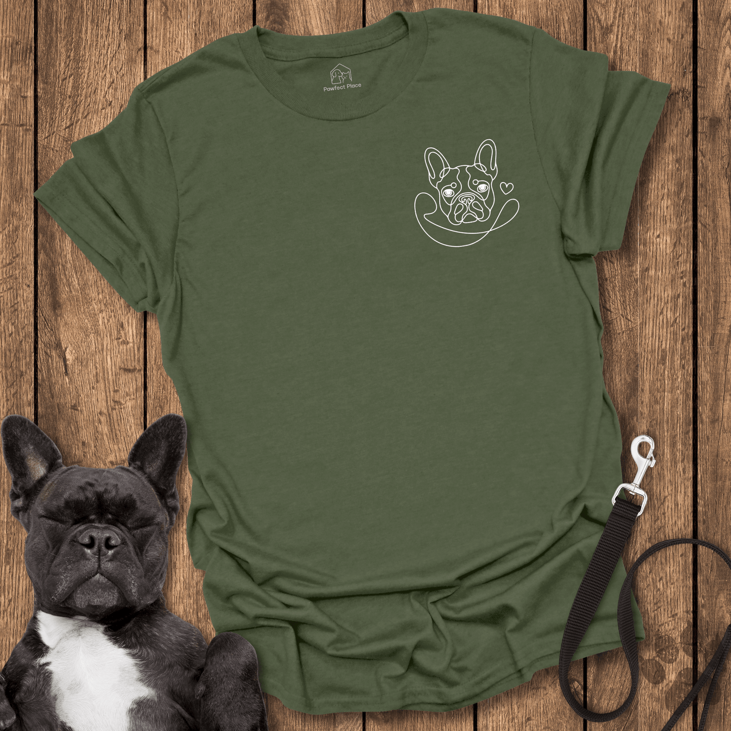 Frenchie T-Shirt, Pocket Heart Frenchie - Dog Shirt