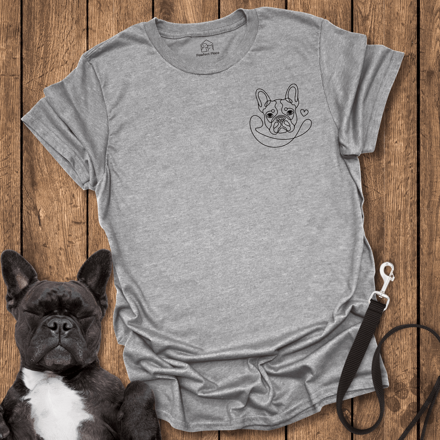 Frenchie T-Shirt, Pocket Heart Frenchie - Dog Shirt