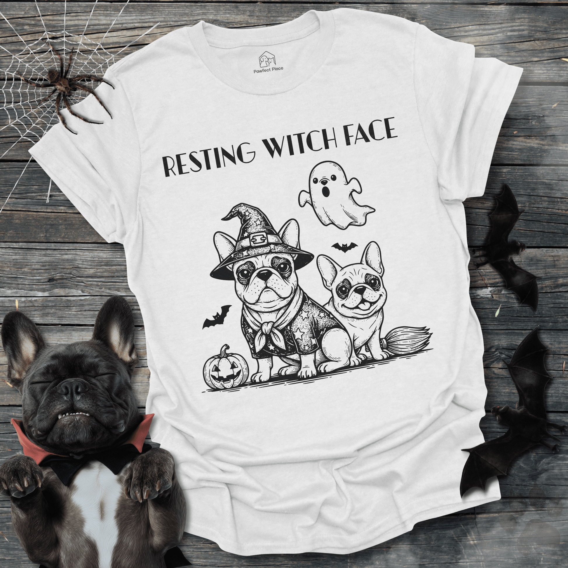 Resting Witch Face, Vintage - Halloween Frenchie Tee - PawfectPlace