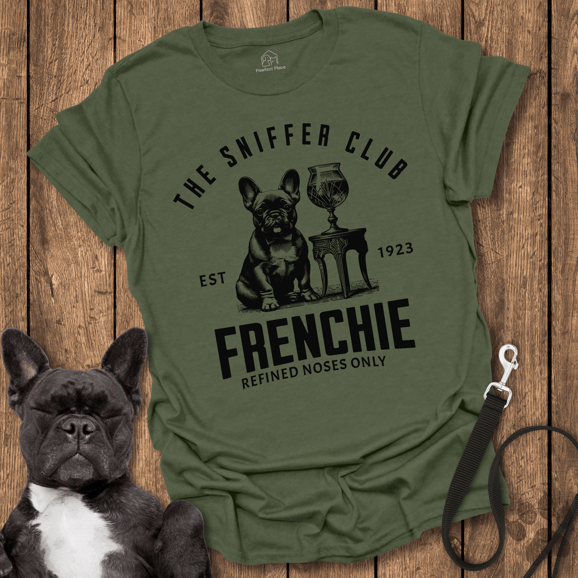 Frenchie T-Shirt, The Sniffer Club, Refined Noses Only - Dog Shirt