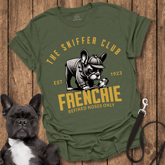 Frenchie T-Shirt, The Sniffer Club, Refined Noses Only, Sherlock Edition - Dog Shirt