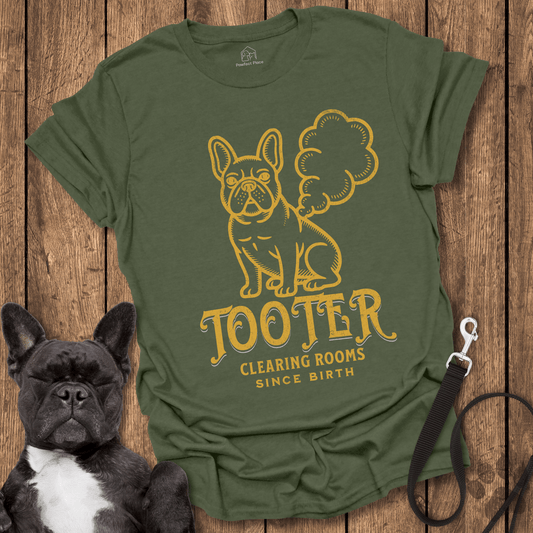 Frenchie T-Shirt, 'Tooter' - Clearing Rooms Since Birth - Dog Shirt