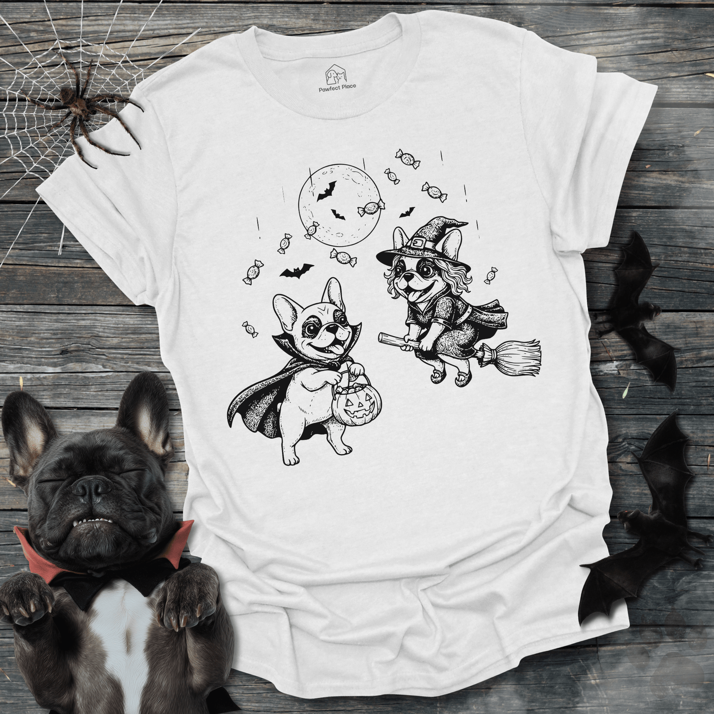 Trick Or Treat, Vintage - Halloween Frenchie Tee - PawfectPlace