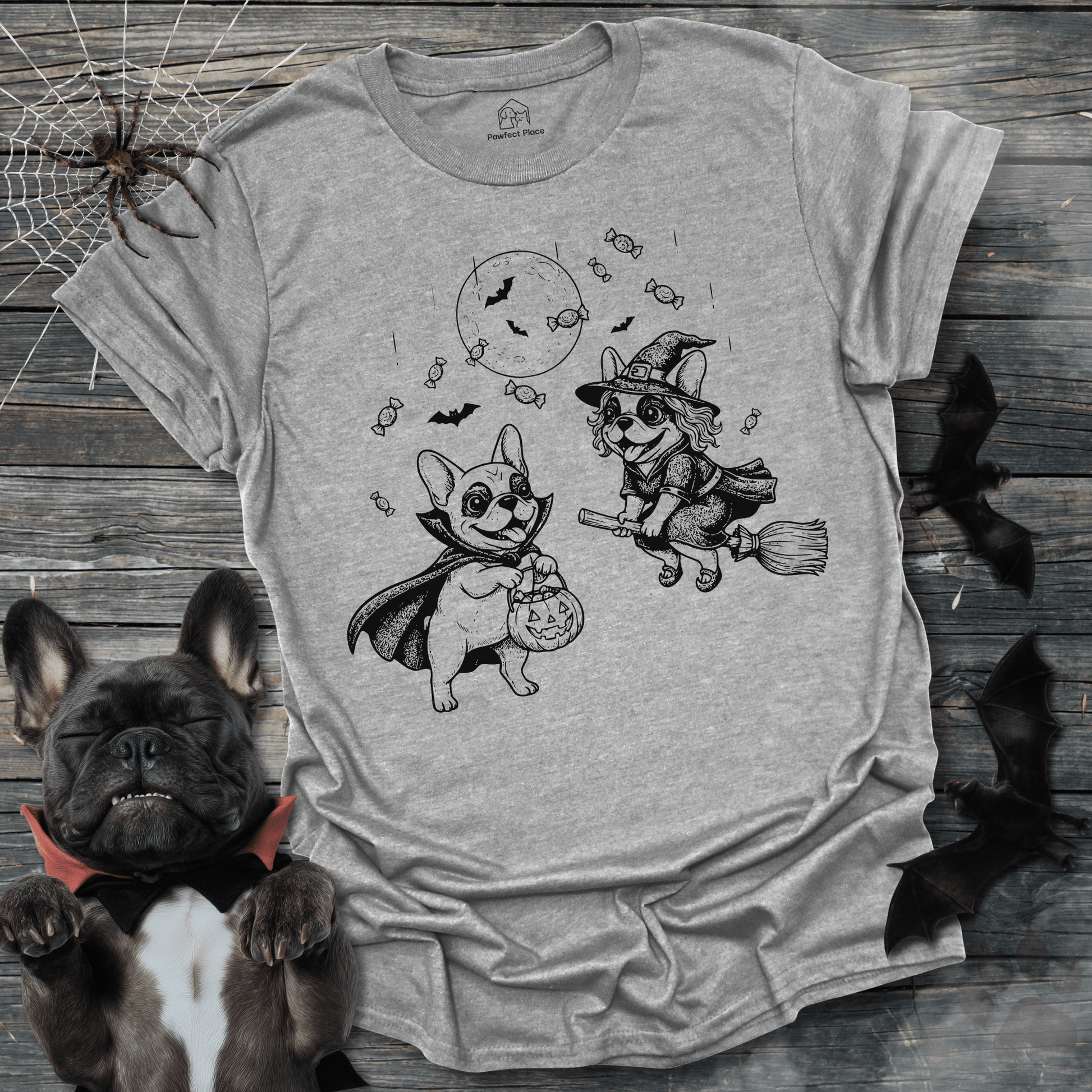 Trick Or Treat, Vintage - Halloween Frenchie Tee - PawfectPlace
