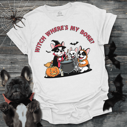 Witch Where's My Bone - Halloween Frenchie Tee - PawfectPlace
