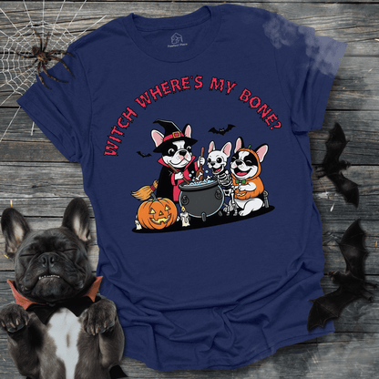 Witch Where's My Bone - Halloween Frenchie Tee - PawfectPlace