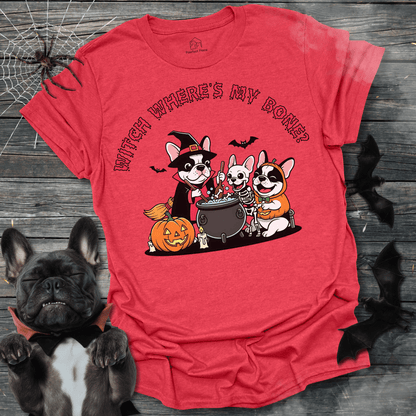 Witch Where's My Bone - Halloween Frenchie Tee - PawfectPlace