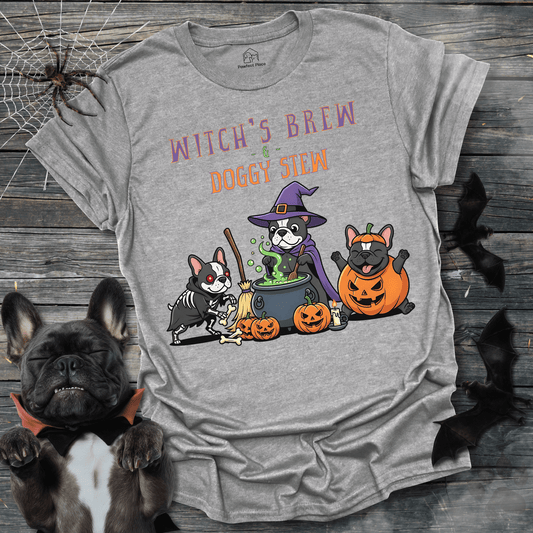 Witches Brew And Doggy Stew - Halloween Frenchie Tee - PawfectPlace