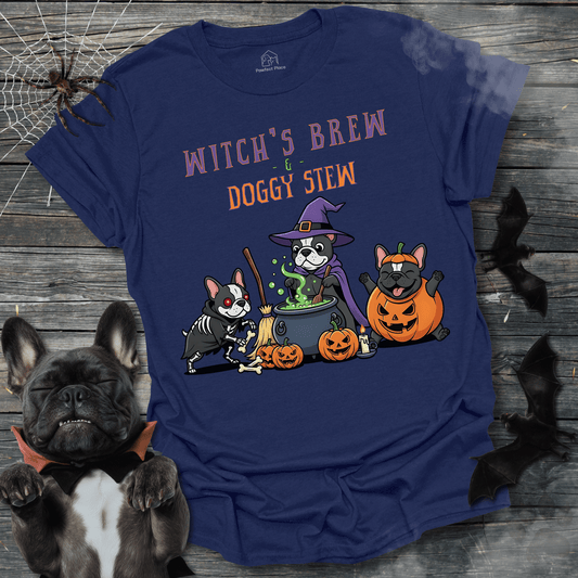 Witches Brew And Doggy Stew - Halloween Frenchie Tee - PawfectPlace