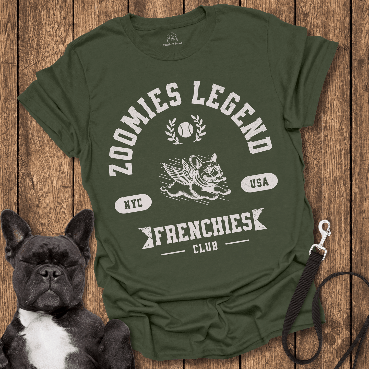 Zoomies Legend, Frenchies Club - Frenchie Tee - PawfectPlace