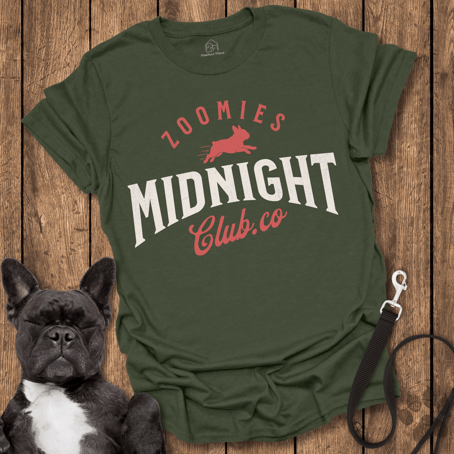 Zoomies Midnight Club - Frenchie Tee - PawfectPlace