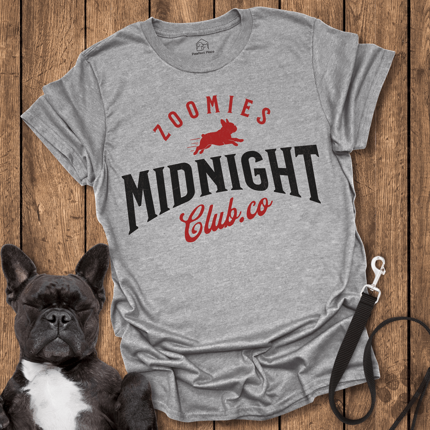 Zoomies Midnight Club - Frenchie Tee - PawfectPlace
