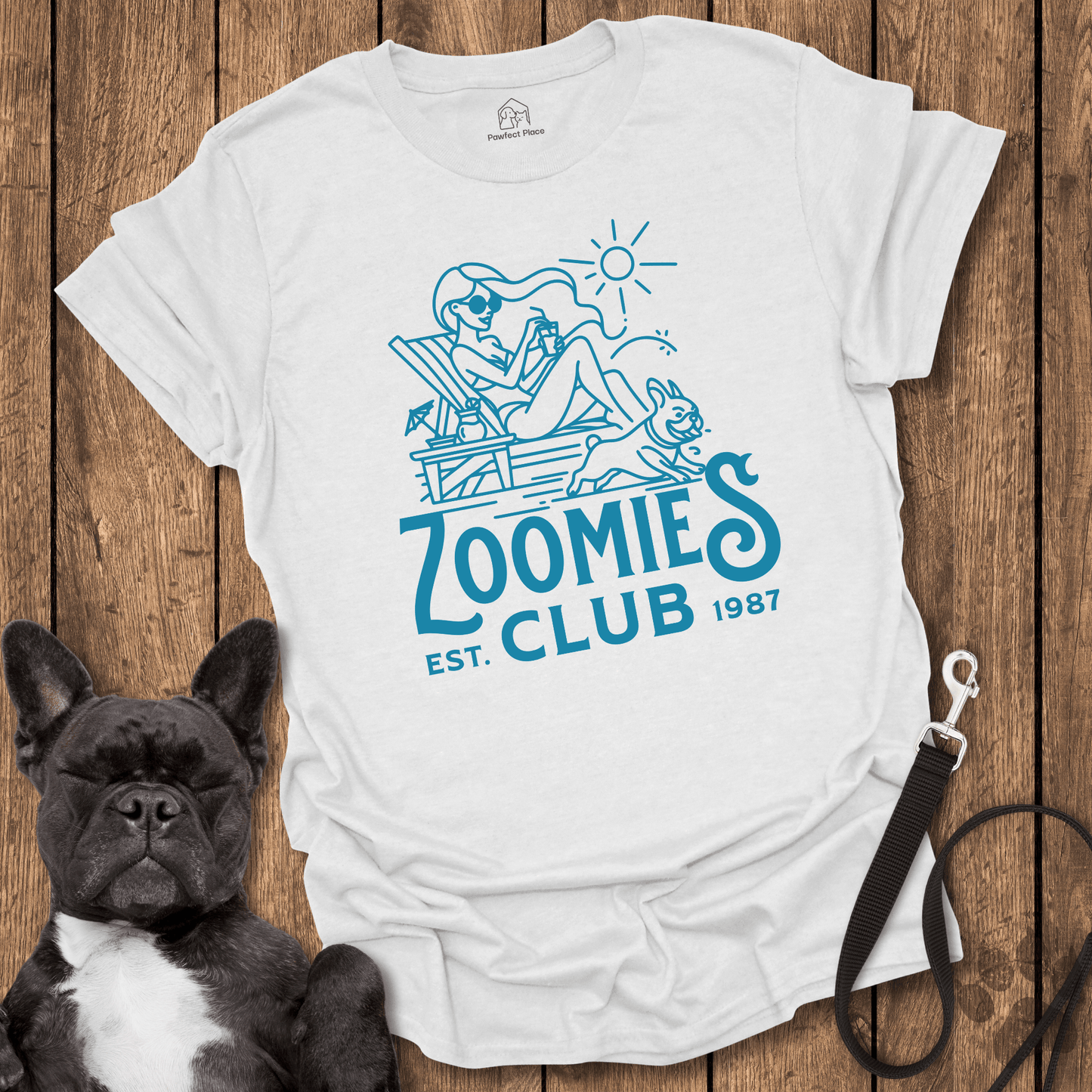 Zoomies Summer Club - Frenchie Tee - PawfectPlace