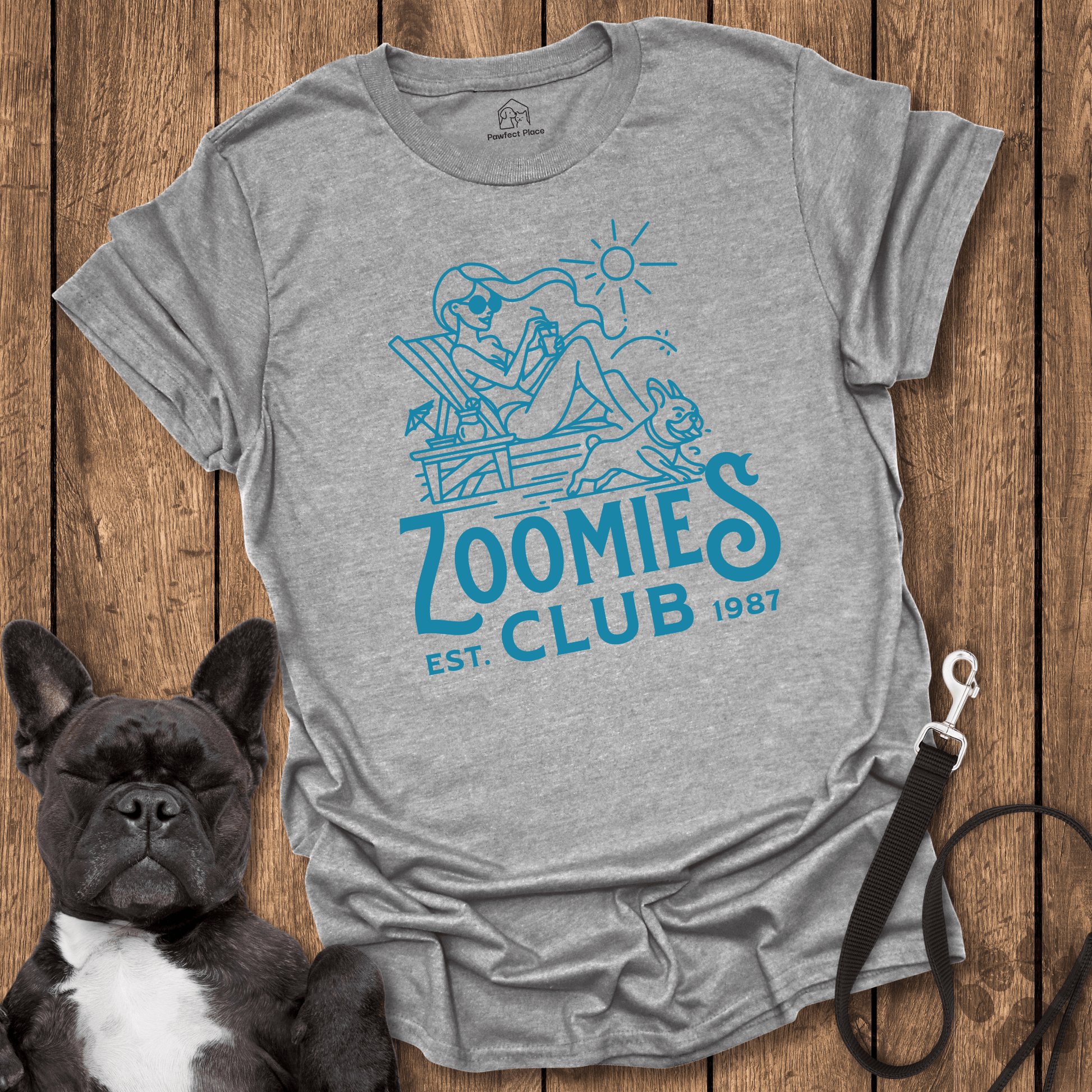 Zoomies Summer Club - Frenchie Tee - PawfectPlace